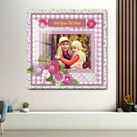The Personalized Picture Frame with Custom Text Customized Printed Square Acrylic Photo Frame