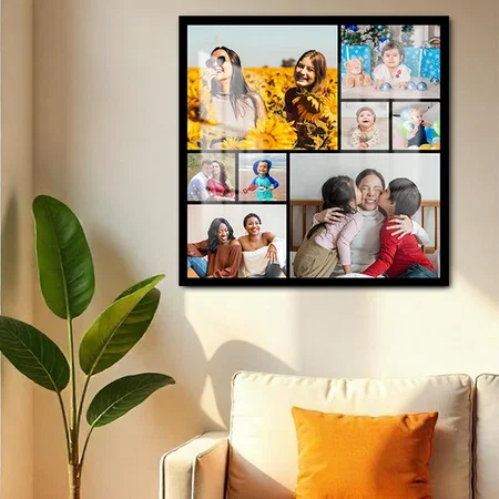 8 Photo Collage Customized Printed Square Acrylic Photo Frame