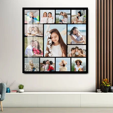 13 Photo Collage Customized Printed Square Acrylic Photo Frame