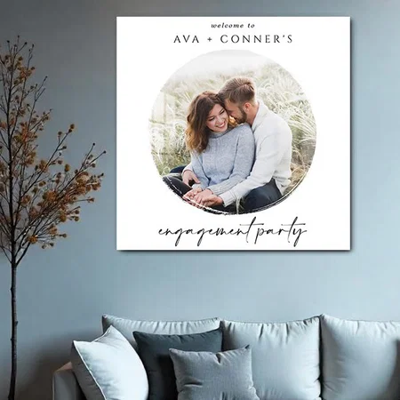 Modern Photo Wedding Engagement Party Welcome Sign Customized Printed Square Acrylic Photo Frame