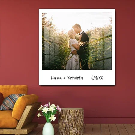 Photo Casual Handwriting Black White Customized Printed Square Acrylic Photo Frame