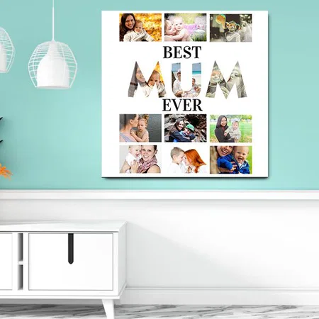 Custom Modern Best Mum Ever 12 Photo Collage Customized Printed Square Acrylic Photo Frame