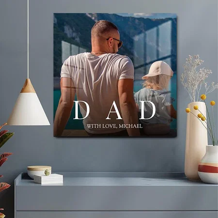 Simple Modern Photo Dad Family Minimalist Customized Printed Square Acrylic Photo Frame