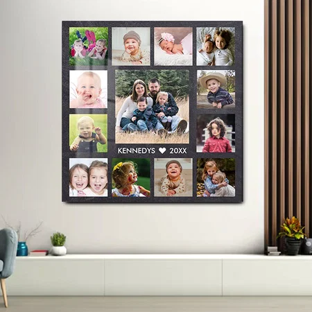 13 Family Photo Collage Customized Printed Square Acrylic Photo Frame
