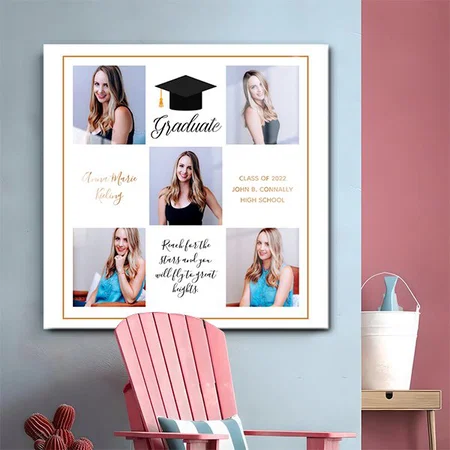 Elegant Gold Graduation Senior Customized Printed Square Acrylic Photo Frame