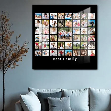 Photo Collage 45 Photos Customized Printed Square Acrylic Photo Frame