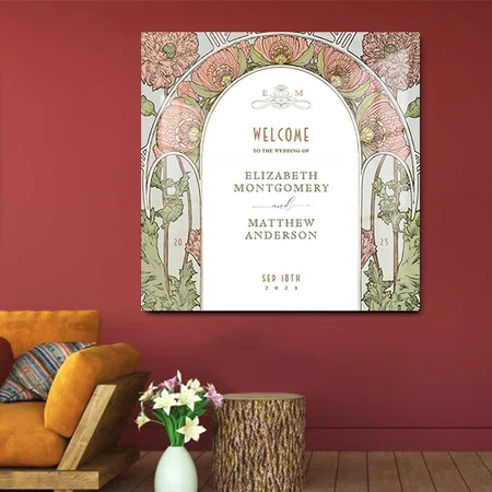 Welcome Sign Wedding Vintage Art Customized Printed Square Acrylic Photo Frame