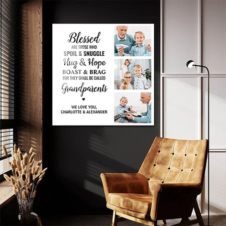 Modern Personalized 3 Photo Customized Printed Square Acrylic Photo Frame
