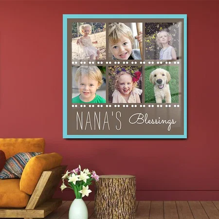 Brown and Teal Customized Printed Square Acrylic Photo Frame