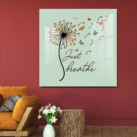Just Breathe Positive Quote Customized Printed Square Acrylic Photo Frame