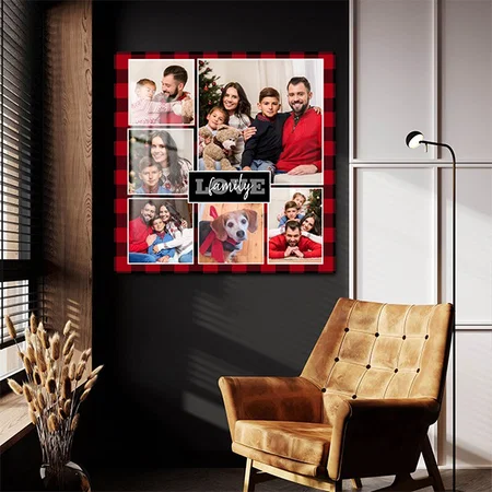 Family Love Custom Photo Collage Customized Printed Square Acrylic Photo Frame