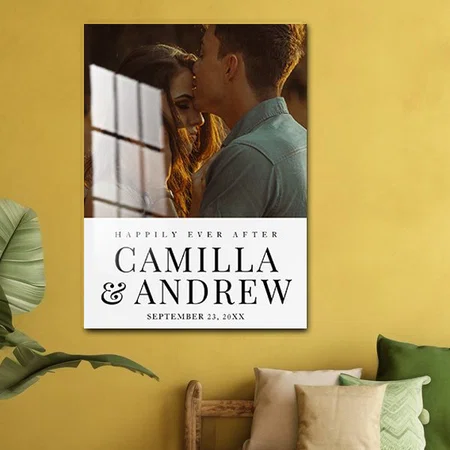 Modern Photo Elegant Wedding Welcome Customized Printed Rectangle Vertical Acrylic Photo Frame