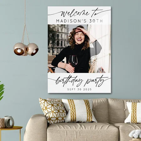 Modern Birthday Party Photo Welcome Customized Printed Rectangle Vertical Acrylic Photo Frame