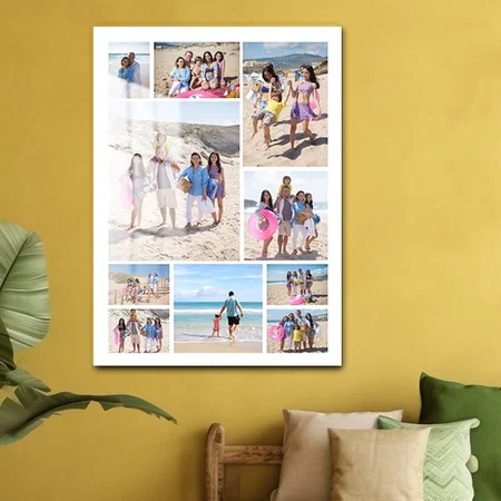 10 Photo Collage Customized Printed Rectangle Vertical Acrylic Photo Frame