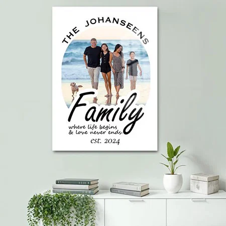 Family Life Love Quote Photo Customized Printed Rectangle Vertical Acrylic Photo Frame