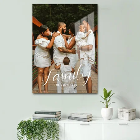 Family Life Personalized Photo Customized Printed Rectangle Vertical Acrylic Photo Frame