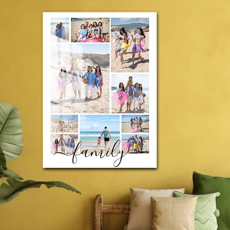 10 Photo Collage Customized Printed Rectangle Vertical Acrylic Photo Frame