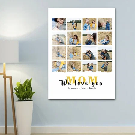 Love You mom 16 family Photo Customized Printed Rectangle Vertical Acrylic Photo Frame