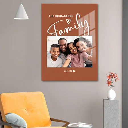 Cute and Modern Family Photo Customized Printed Rectangle Vertical Acrylic Photo Frame