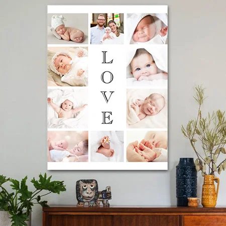 Baby Love 10 Photo Collage Customized Printed Rectangle Vertical Acrylic Photo Frame