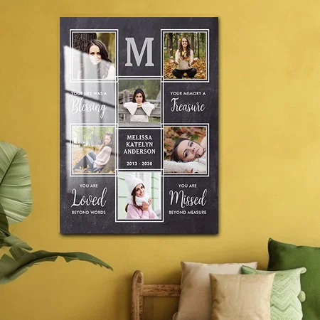In Loving Memory Unique Photo Collage Memorial Customized Printed Rectangle Vertical Acrylic Photo Frame