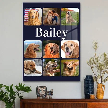 Dog Lover Photo Collage Customized Printed Rectangle Vertical Acrylic Photo Frame