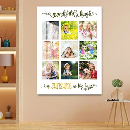 Grandparents Photo Collage Grandchilds Laugh Quote Customized Printed Rectangle Vertical Acrylic Photo Frame
