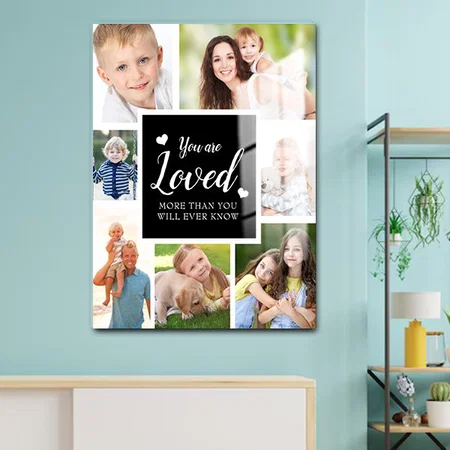 7 Photo You Are Loved Hearts Customized Printed Rectangle Vertical Acrylic Photo Frame