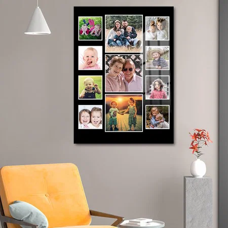11 Photo Collage Black Customized Printed Rectangle Vertical Acrylic Photo Frame