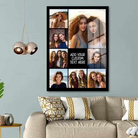 Photo Collage with 8 Photos Customized Printed Rectangle Vertical Acrylic Photo Frame
