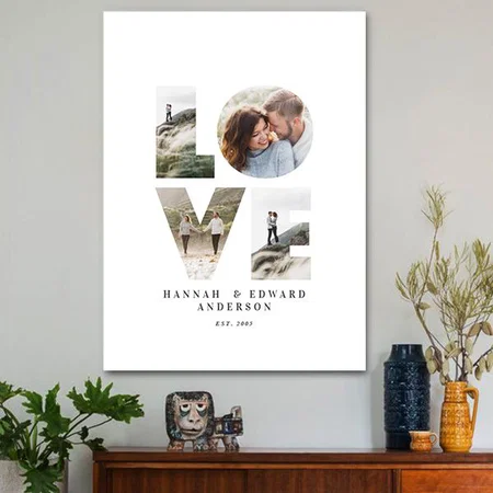Love 4 photo simple modern Customized Printed Rectangle Vertical Acrylic Photo Frame