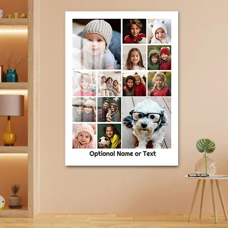 Photo Collage - Up to 14 photos Customized Printed Rectangle Vertical Acrylic Photo Frame