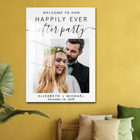 Wedding Reception Photo Welcome Customized Printed Rectangle Vertical Acrylic Photo Frame