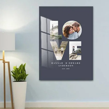 Love 4 Photo Modern Minimal Customized Printed Rectangle Vertical Acrylic Photo Frame