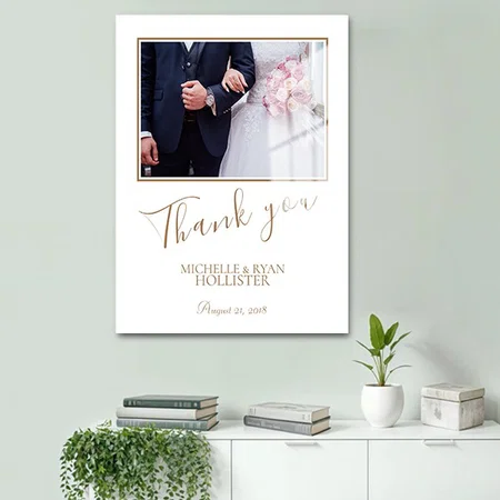Elegant Wedding Thank you Photo Customized Printed Rectangle Vertical Acrylic Photo Frame