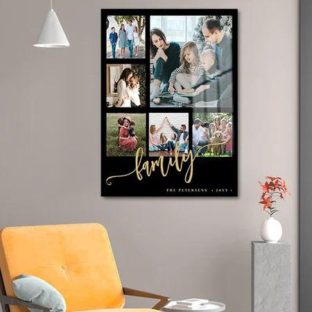 Multi Photo Collage Family Customized Printed Rectangle Vertical Acrylic Photo Frame