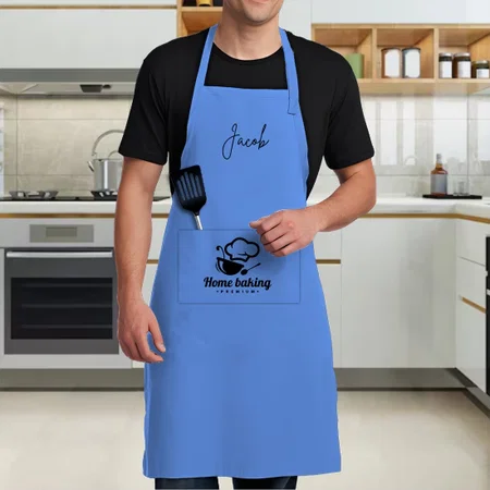 Light Blue Customized Full Print Apron