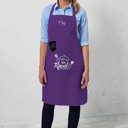 Purple Solid Color Customized Full Print Apron