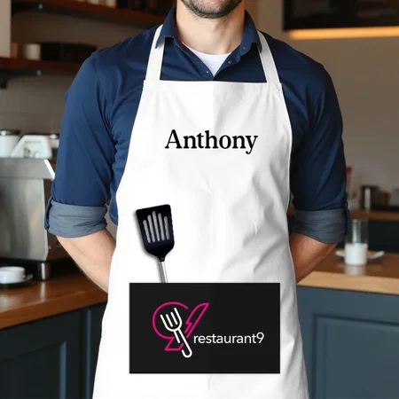 White Solid Color Customized Full Print Apron
