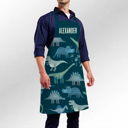Dinosaur Pattern With Name Customized Full Print Apron