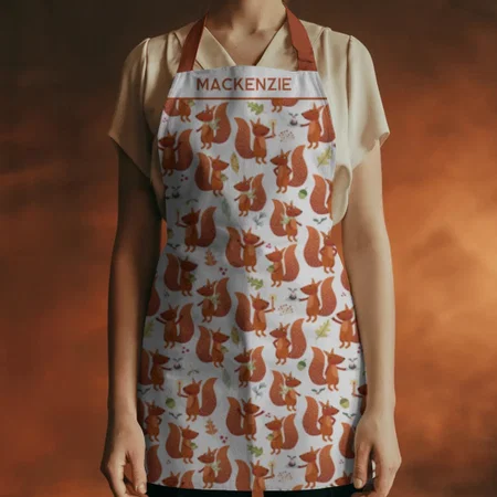 Fun Squirrel Pattern Customized Full Print Apron