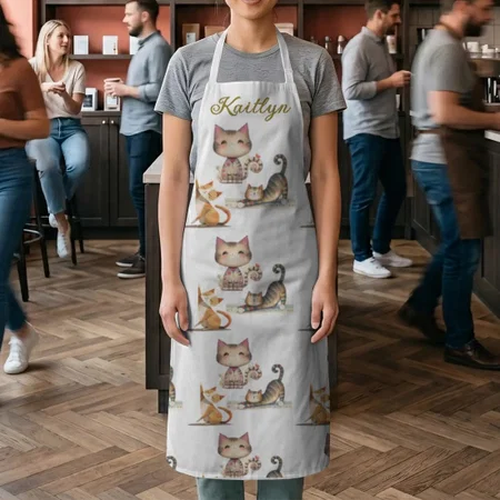 Happy Cats Customized Full Print Apron