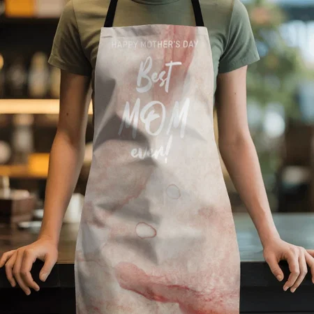 Watercolor Splash Best Mom Ever Mother's Day Customized Full Print Apron