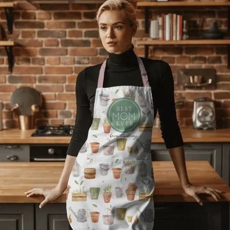 Best Mom Ever Gardening Tool Pattern Customized Full Print Apron