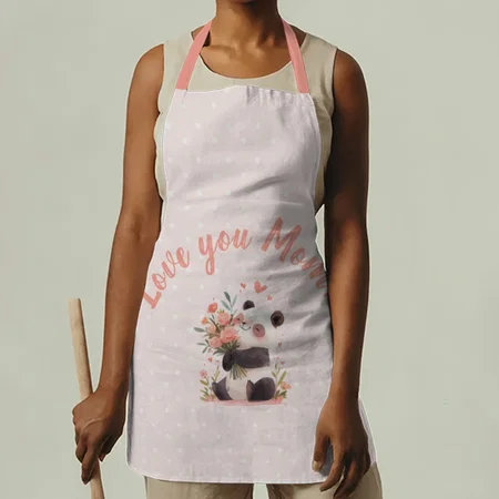Panda Love You Mom Mothers Day Gift Customized Full Print Apron