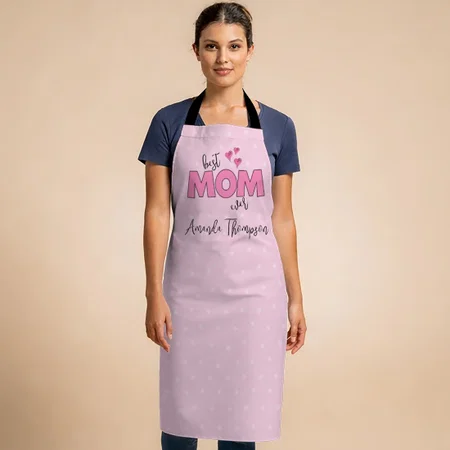 Cute Pink Best Mom Mother’s Day Customized Full Print Apron