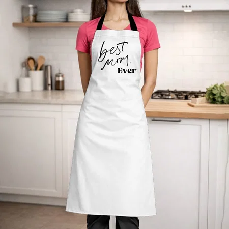 Best Mom Ever | Fun Cute Hand Lettering Script Customized Full Print Apron