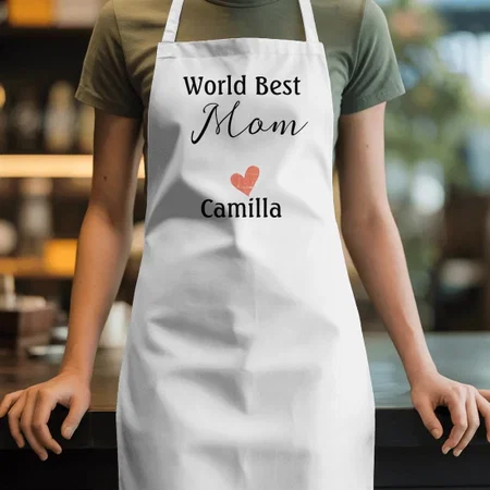 World Best Mom Happy Mother's Day Customized Full Print Apron
