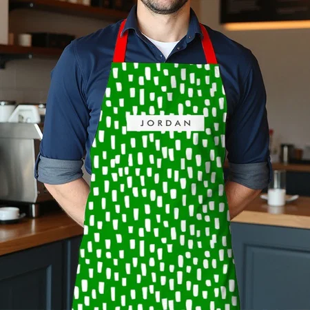 Bright Green Dashing Customized Full Print Apron