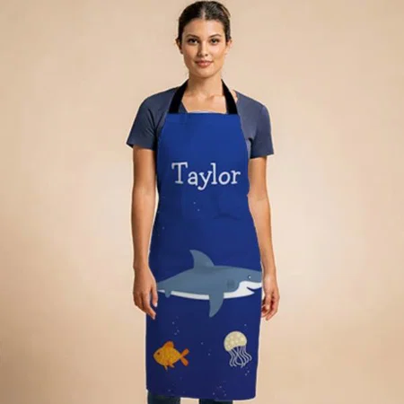 Under the Sea Shark Customized Full Print Apron
